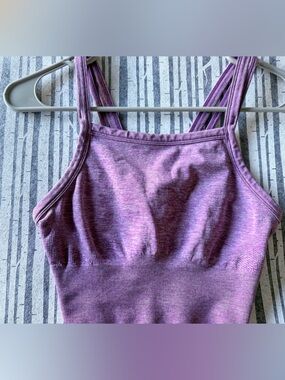Zella Heathered Mauve Double-Strap Seamless Sports Bralette